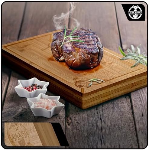 Deer & Oak Extra Thick Solid Wood Cutting Board 15.8 x 11.8 x 1.5 in
