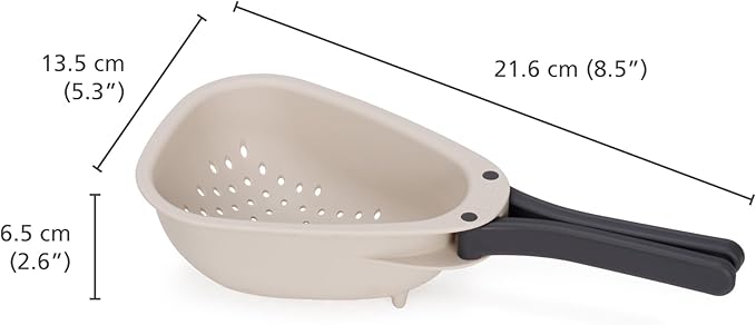 Joseph Joseph Droplet Mini Colander with Folding Handles, Kitchen Strainer for Small Vegetable, Fruits & Berries, Space-Saving