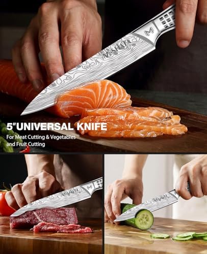 MOSFiATA 2pcs knife set，Stainless Steel Handle, Knives Set for Kitchen, Chef Knife Set Come with Gift Box