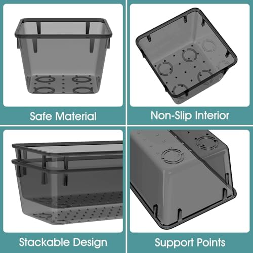 25 PCS Plastic Drawer Organizer Set, Makeup Organizers and Storage Bins