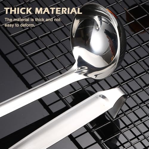 Soup Ladle with Rest Hook, Stainless‑Steel 10.04‑Inch Mirror‑Polished Serving Spoon for Soup Stew Sauce,Dishwasher‑Safe Kitchen Utensil