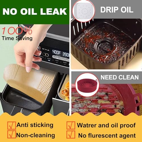 Air Fryer Liners for Ninja Dual, Ninja Foodi Air Fryer Liners Rectangle