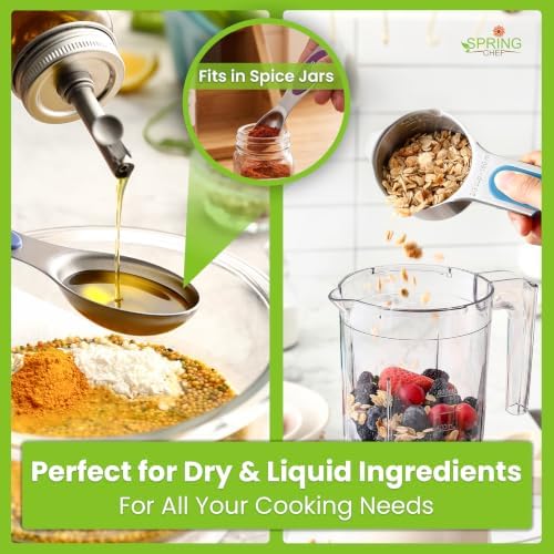 Spring Chef Magnetic Measuring Cups & Spoons Set of 15, Winter Frost