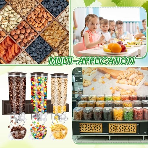 Nitial 6 Pcs Candy Dispenser Wall Mounted 9L Cereal Dispenser, Coffee