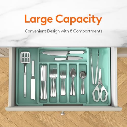 Lifewit Extra Large Silverware Drawer Organizer, Expandable Utensil Tray