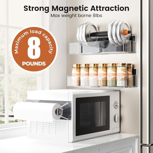 Mystozer Magnetic Spice Rack for Refrigerator Clear, 4 Pack