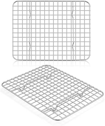 Homikit 9.75"x7.5" Stainless Steel Cooling Rack Set Fit 10x8 Inch Sheet Pan