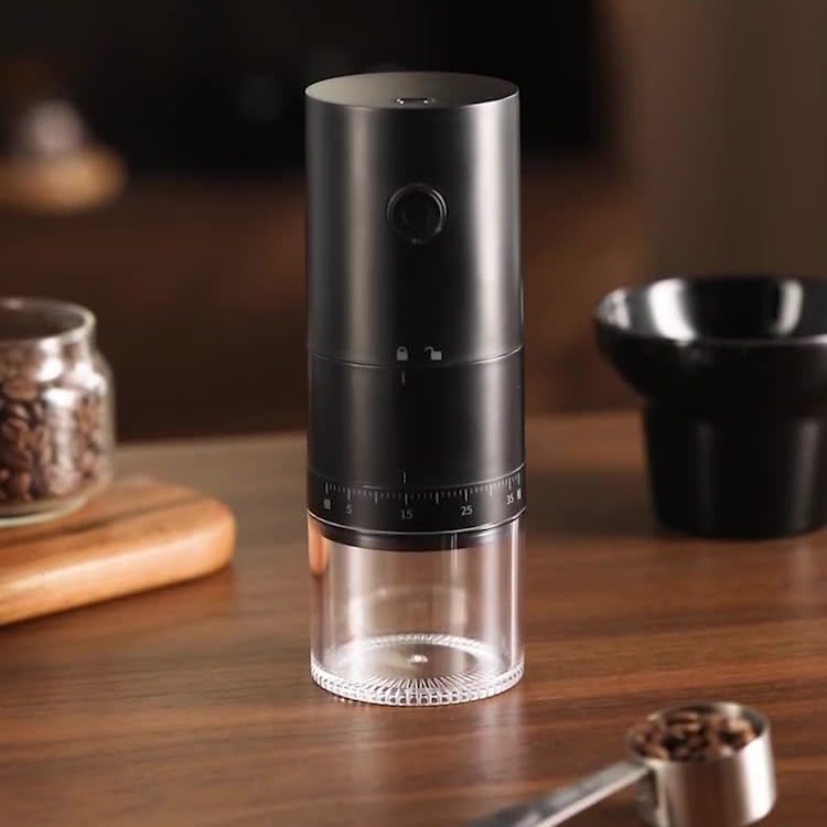 Portable Electric Burr Coffee Grinder with 38 Adjustable Grind Settings - USB Rechargeable Ceramic Core Conical Burr, Coffee Bean Grinder for Espresso, French Press, Travel, Camping, Home & Office Use