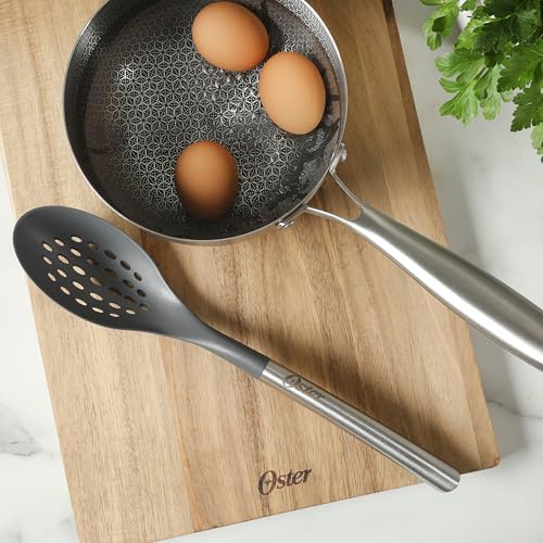 Oster Chadswyck 13.8” Slotted Cooking Spoon, Heat Resistant Silicone Head, Safe for Nonstick Cookware, Dishwasher Safe