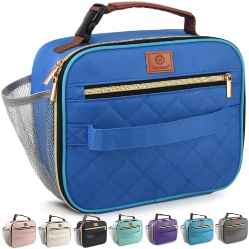 Genteen Lunch Box for Kids, Boys - Insulated Small LunchBox Reusable, Zip Closure & Buckle Handle, Portable Cooler for Work, School, Travel (Yellow)