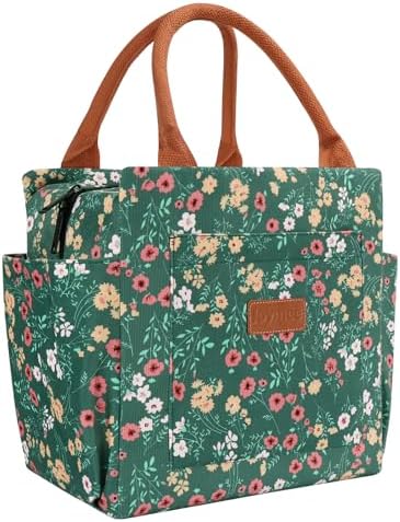 Joymee Lunch Bag Women Insulated With Bottle Holder -Corduroy Multi-Floral