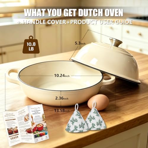 Cast Iron Bread Dutch Oven 6QT Pink Enameled with Lid