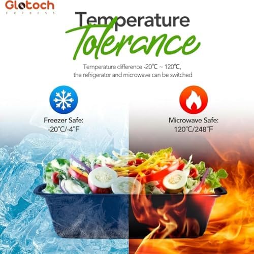 Glotoch Meal Prep Containers with Lids, 24 oz, 10 Pack (20-Piece)