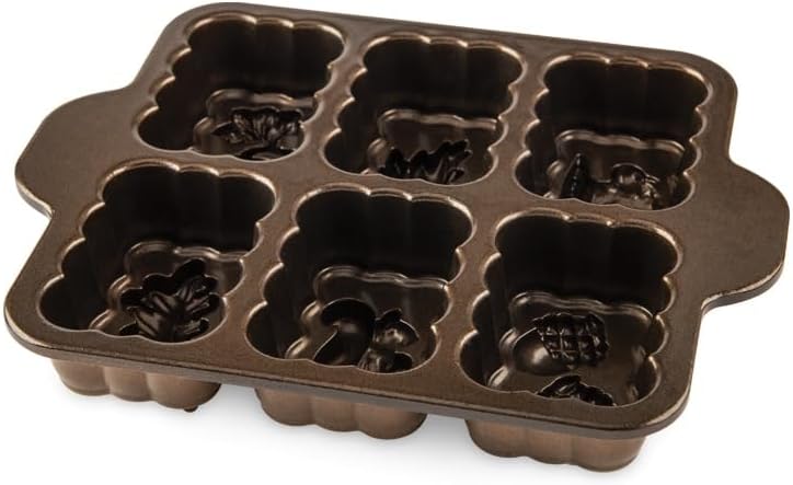 Nordic Ware Harvest Mini Loaf Pan, 5-Cup, Bronze