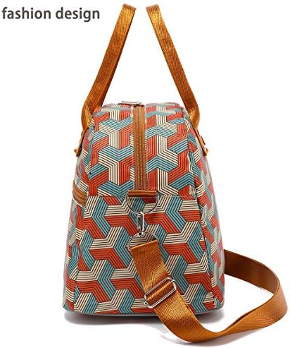 FlowFly Insulated Lunch Bag With Shoulder Strap for Women, Men, and Kids, Large and Reusable, Handle, Freezable Work and School Travel Tote and Meal Prep Organizer,Stereoscopic Red