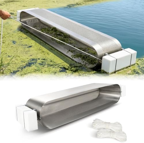 Manual Pond Skimmer, 2-in-1 Debris Collector for Ponds and Lakes