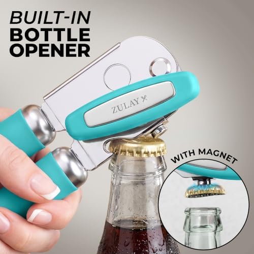 Zulay Kitchen Stainless Steel Swing Open Manual Can Opener Comfortable Grip