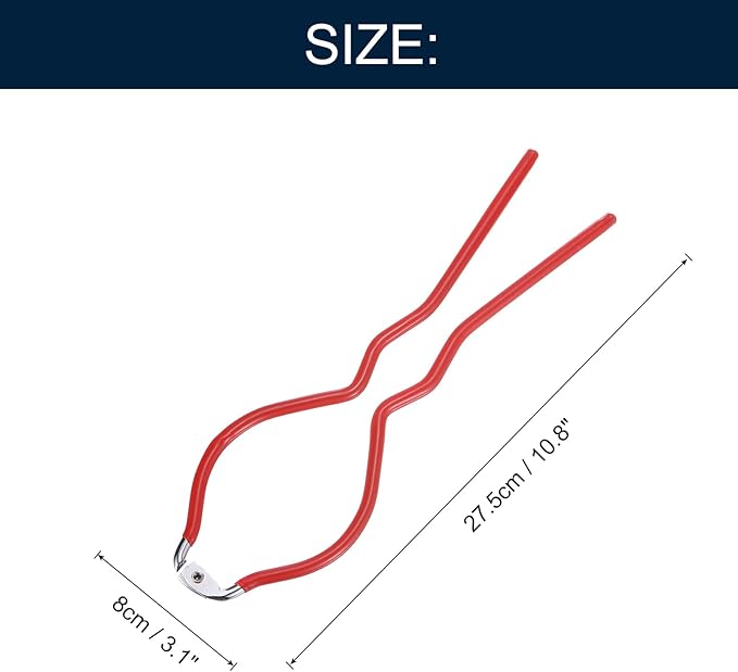 uxcell 1Pcs 10.8" x 3.1" Bottle Wrench Jar Opener Wrench Canning Jar Wrench Made of Plastic and Stainless Steel Red