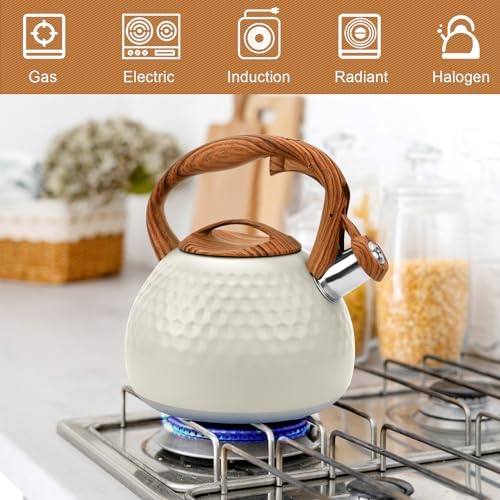 GGC Whistling Tea Kettle for Stove Top, 3.2QT/3L Stainless Steel Tea Kettle