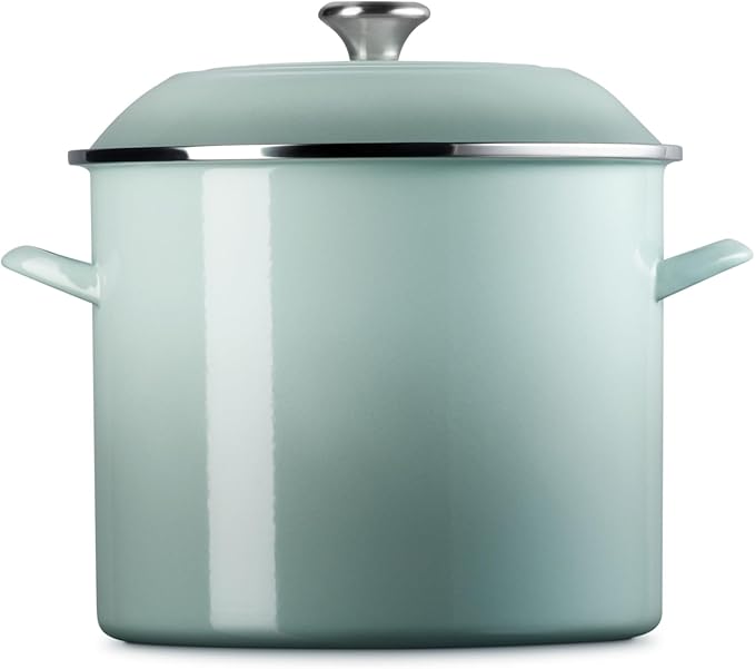 Le Creuset Enamel on Steel Traditional Stockpot, 16 qt., Sea Salt with Stainless Steel Knob