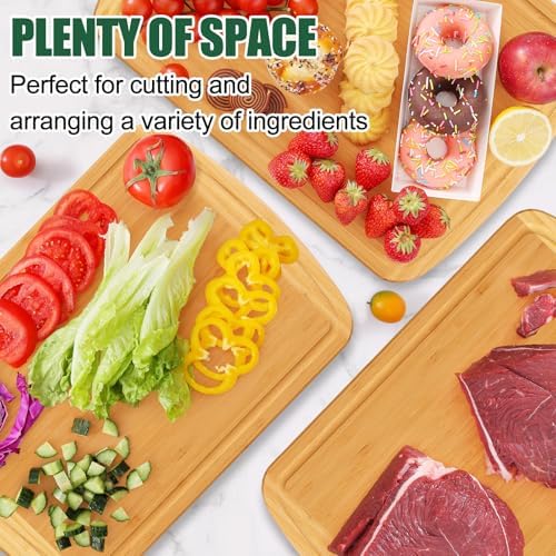 Homaxy Extra Large Bamboo Cutting Boards for Kitchen, 18x12.5", Two-Tone