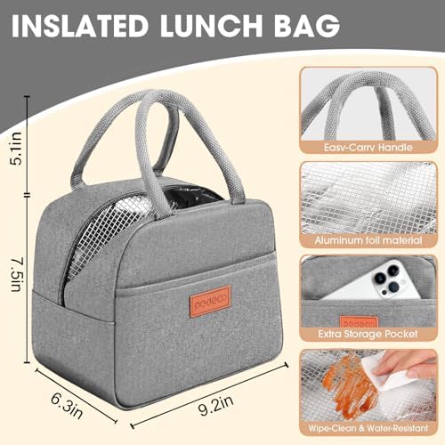 PEDECO Luch Box Set Stackable Stainless Steel Bento Box with Insulated bag,Leak-Proof,1-Tier Bento box,Lunch Box With Portabl Sauce Pod and Cutlery-for Kids/Toddler,Dishwasher Safe,Green