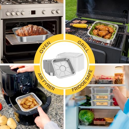 Gyreuni 30 Pack 8x8 Disposable Aluminum Baking Loaf Pans with Lids Kit