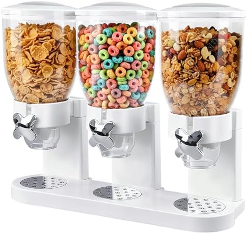 Triple Cereal Dispenser Countertop 2L, Large Capacity Total 6L