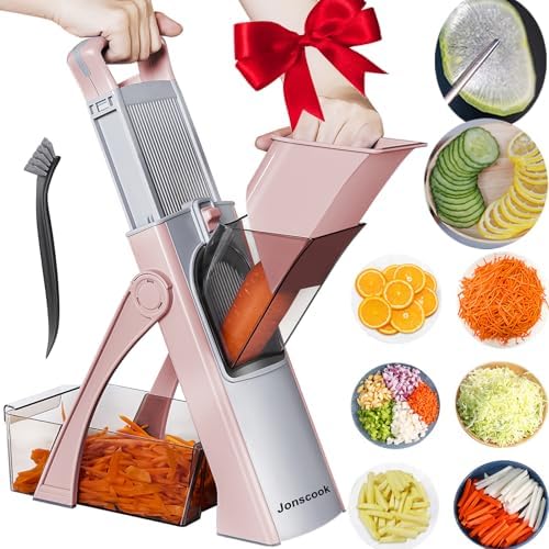 All-in-1 Safe Mandoline Slicer for Kitchen, Food Chopper with Container