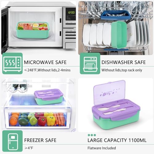 LOVINA Bento Boxes for Adults - 1100 ML Lunch Box Container For Kids Teens