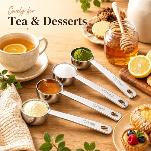 Coffee Scoop Set for Ground Coffee, 15ml & 30ml, 1 & 2 Tbsp, 4 Pack