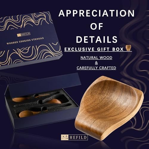 Wooden Spoons for Cooking, 8-Piece Acacia Wood Utensil Gift Set