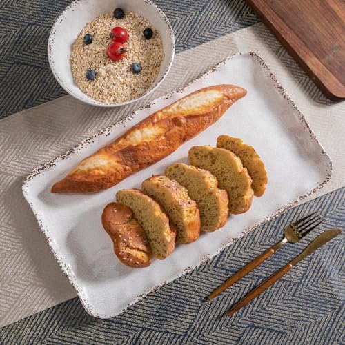 Farmhouse Rustic large Melamine Serving Platters Set of 2, 17"x10"