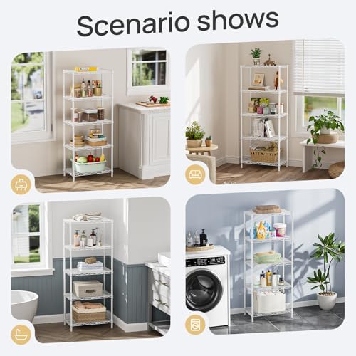 SINGAYE 5 Metal Shelves Wire Shelving Storage Shelf Adjustable Unit Pantry