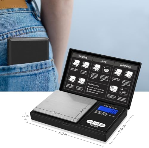 Fuzion Digital Pocket Gram Scale - 1000g/0.1g Small Food Scale Portable