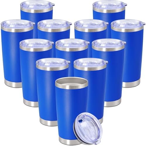 20 oz Tumbler Insulated Tumblers Stainless Steel Coffee Mug,DarkBlue 12PCS