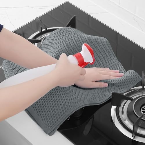 Homaxy 100% Cotton Waffle Weave Kitchen Dish Towels 18-Pack, Grey