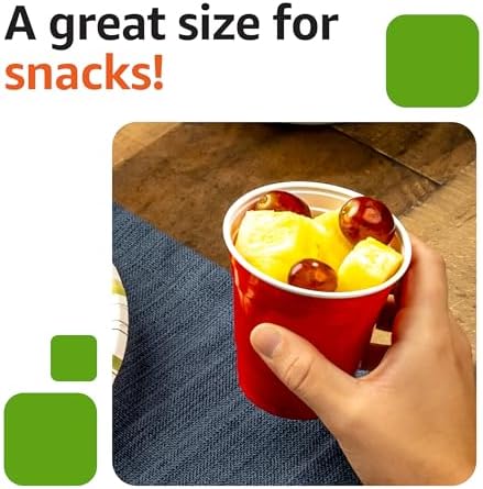 Amazon Basics Small Disposable Red Plastic Party Cups, BPA-Free, 9oz, 50 Count