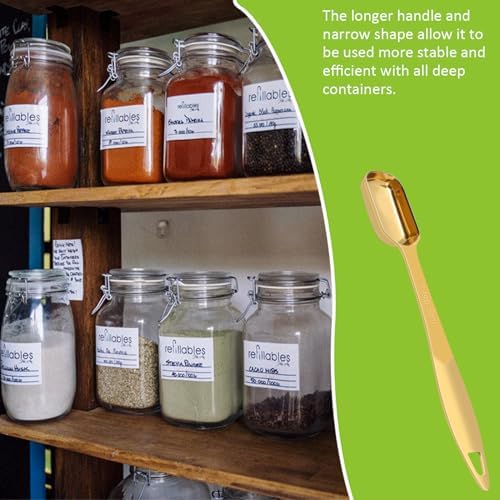 2 Pcs 1 Teaspoon(5 mL | 1 Tsp | 1/3 Tbsp | 5 cc | 1/6 oz) Stainless Steel Single Measuring Spoon, Long Handle Metal Measuring Spoon, Kitchen Gadgets for Cooking & Baking(Gold)