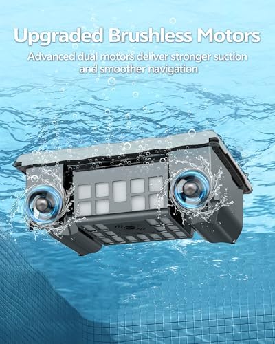 T1B Solar Powered Pool Skimmer Robot, Automatic Robotic Pool Surface Skimmer Cleaner with 24/7 Cleaning, Dual Charging Modes, Auto-Dock, Inground & Above-Ground Pools(Gary)