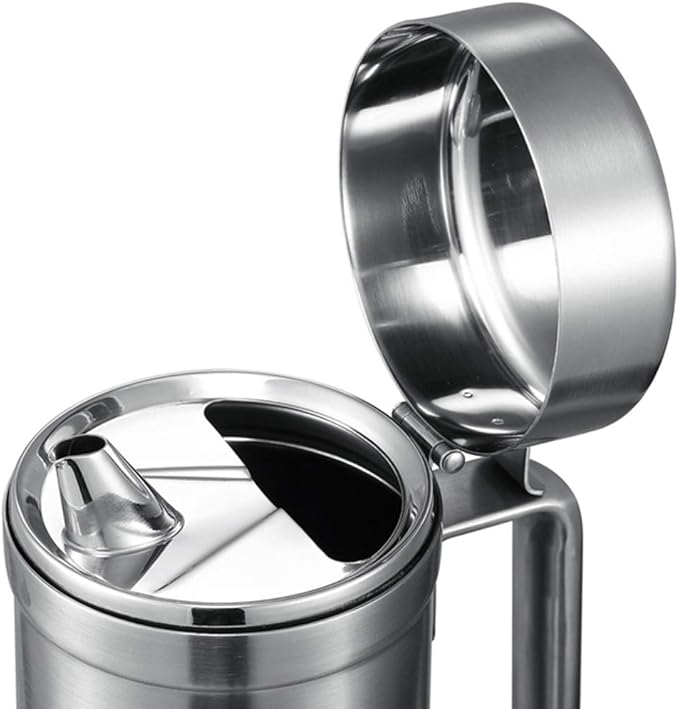 Olive Oil Dispenser, 550ML Stainless Steel Bottle with Lid, Leak Proof, Salad Dressing Storage, Cooking & BBQ