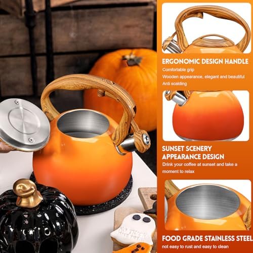 GGC Whistling Tea Kettle for Stove Top, 3.2QT/3L Stainless Steel Tea Kettle