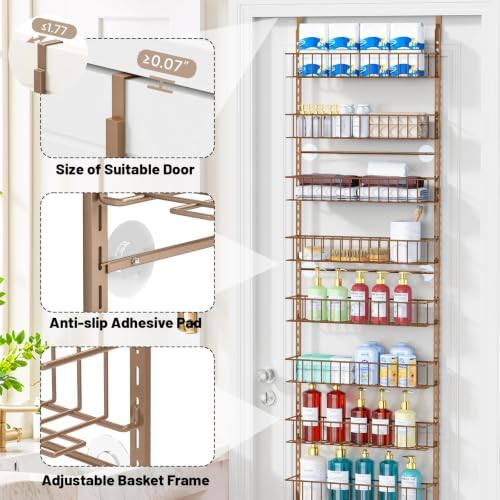 ElegantArray 10-Tier Pantry Door Organizer, Brown