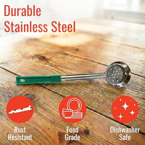 4 oz Slotted Stainless Steel Portion Control Ladle Spoodle - [Pack of 12]