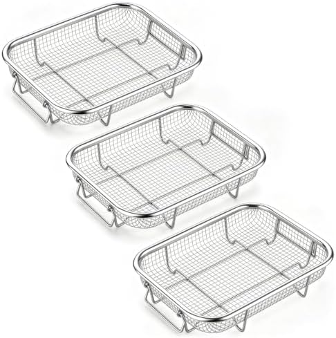 P&P CHEF 8.7 Inch Air Fryer Basket for Oven, Air Fryer Rack, 3 Pieces