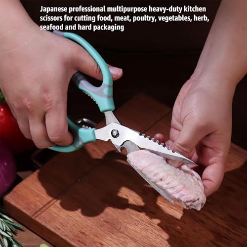 BoFuYuan Detachable Heavy Duty Kitchen Scissors for Food 9-Inch Green
