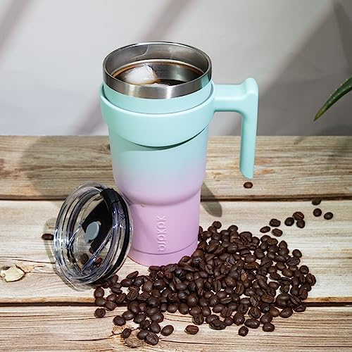 BJPKPK 20 oz Tumbler with Handle & Straw, Insulated Stainless Steel Mug