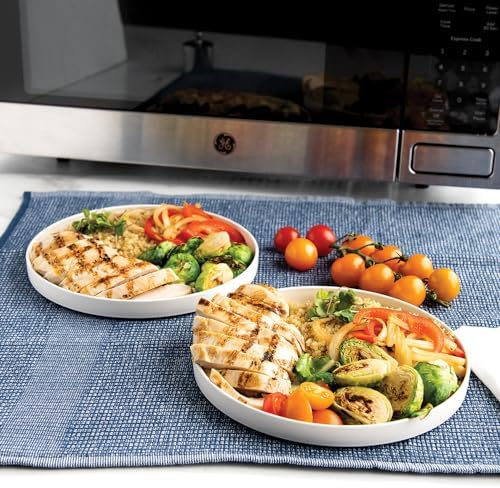 Nordic Ware 8-Inch Lunch Plate, Set of 2, White, Microwave Safe Polypropylene