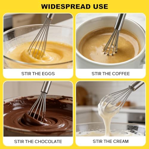 NileHome Mini Whisks Stainless Steel Whisk Set 7" 9" 11"-Kitchen Small Wisk
