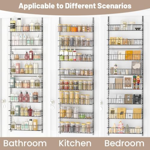 ElegantArray 8-Tier Pantry Door Organizer, Deep Gray